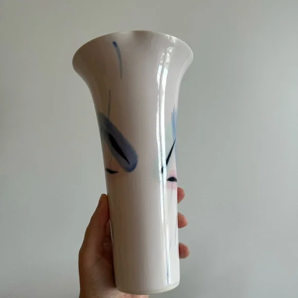 Vintage 1980 Hilborn Flower Vase Ceramic Pottery Canada Art Déco Home Decor - Picture 2 of 8